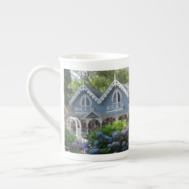 Caneca De Porcelana Algodão Vitoriano em Azul - Vinha de Martha (Esquerda)