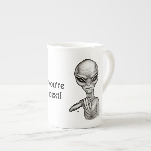 Caneca De Porcelana Alienígena ruim, você é a próxima! (Frente Esquerda)