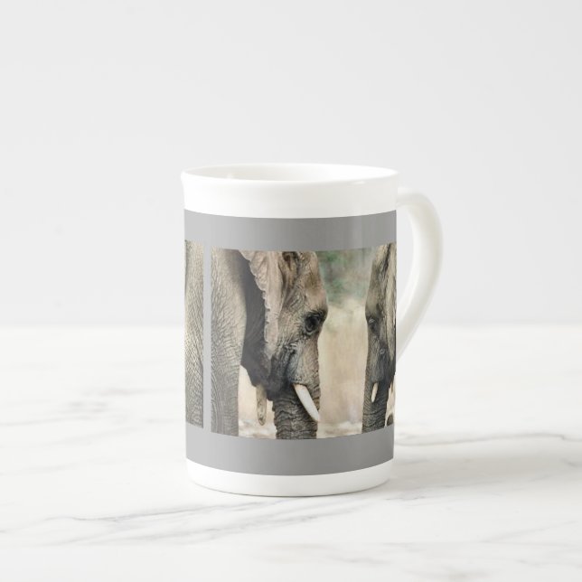 Caneca De Porcelana Almas Gêmeas de Elefantes (Frente Esquerda)