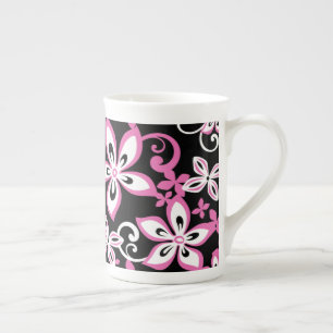CANECA DE PORCELANA ALOHA HAWAII (PRETO/PINCO)