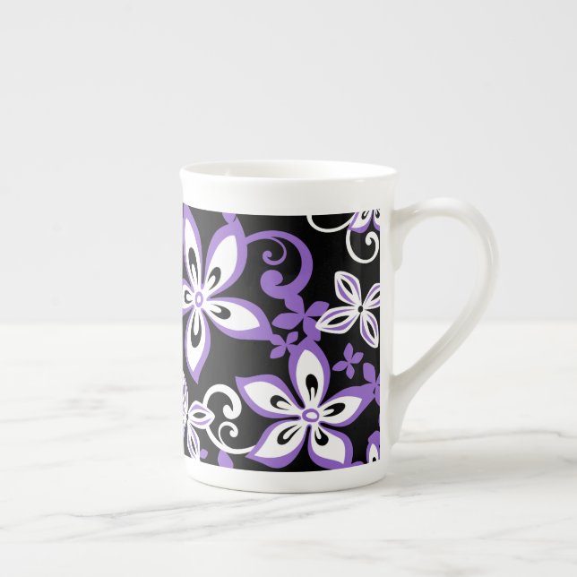 CANECA DE PORCELANA ALOHA HAWAII (PRETO/PURPLE) (Direita)
