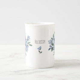 Caneca De Porcelana Amante de Flores Azuis