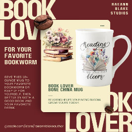 Caneca de Porcelana Amante de Livros