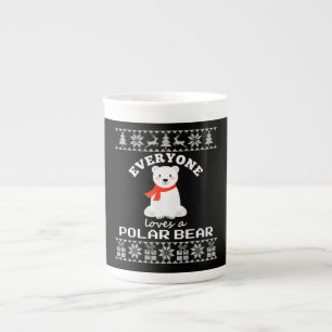 Caneca De Porcelana Amante de os animais da família do Urso Polar Bon