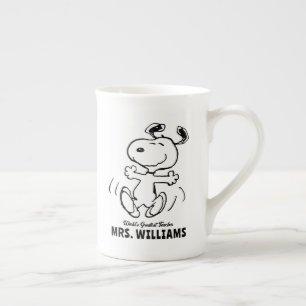 Caneca De Porcelana Amendoins Maior Professor Snoopy Personalizado