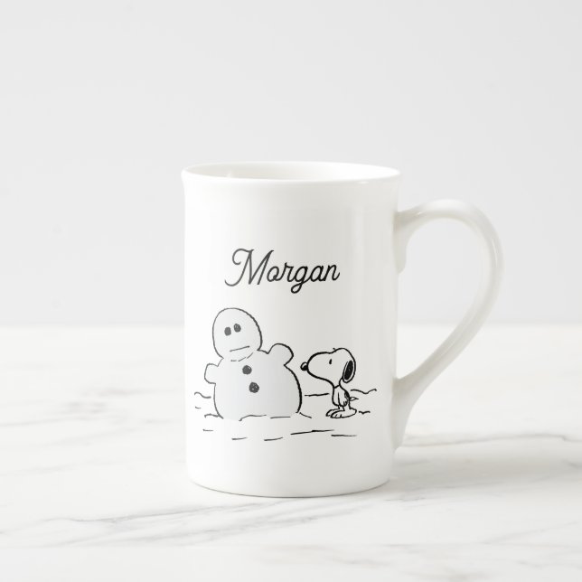 Caneca De Porcelana Amendoins | Snoopy constrói um boneco de neve | Ad (Direita)