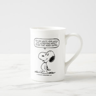 Caneca De Porcelana Amendoins Snoopy, você não aguenta sua vida inte