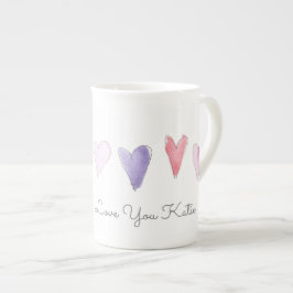 Caneca De Porcelana Amo-Te A Dar-Te O Namorados De Aquarelas Doces