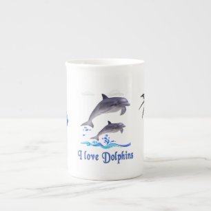 Caneca De Porcelana Amor de Golfinho