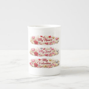 Caneca De Porcelana Amor de Valentim, Presente Romântico