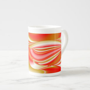 Caneca De Porcelana Amor e Abstrato 3D Rainbowart Dourado