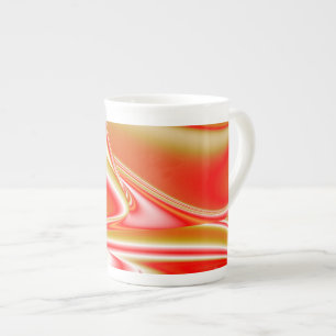 Caneca De Porcelana Amor e Abstrato 3D Rainbowart Dourado