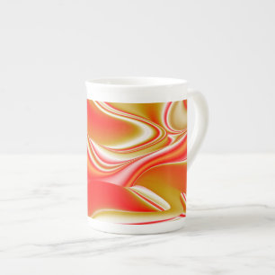 Caneca De Porcelana Amor e Abstrato 3D Rainbowart Dourado