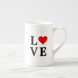 Caneca De Porcelana AMOR e Elegante Minimalista do Coração