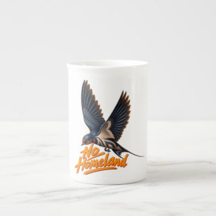 Caneca De Porcelana Andorinha Voadora Sem Pátria Arte Pop Liberdade