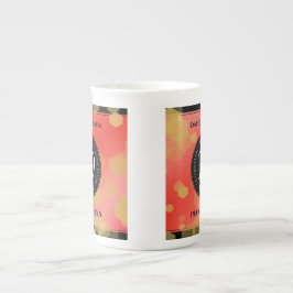 Caneca De Porcelana Aniversário de Casamento da Elegante 29 Garnet