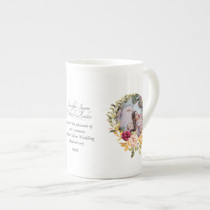 Caneca De Porcelana Aniversário de Casamento da FOTO Moderna - QUALQUE