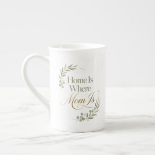 Caneca De Porcelana Aniversário de Mamãe é em Casa