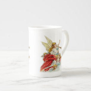Caneca De Porcelana Anjos de desejos de Natal