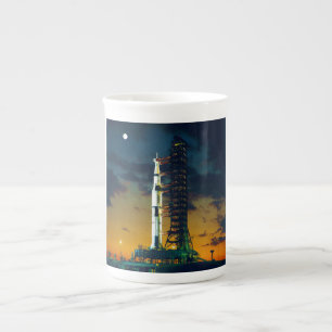 Caneca De Porcelana Apollo 4 Saturn V na almofada um complexo 39 do