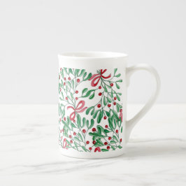 Caneca De Porcelana Aquarela Pintada à Mão de Espinheiro Rústico de Na