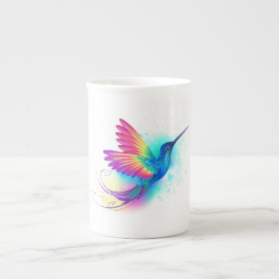 Caneca De Porcelana Arco-Íris Exótico Hummingbird