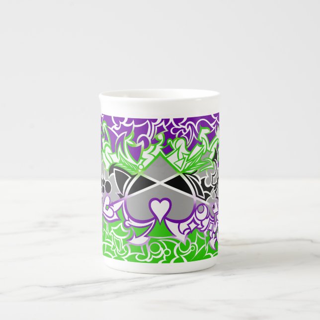 Caneca De Porcelana Aroace Radioative Pride Flag Squiggles (Frente)