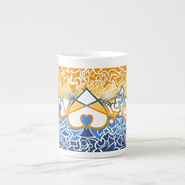 Caneca De Porcelana Aroace Sun e Sea Pride Flag Squiggles (Frente)