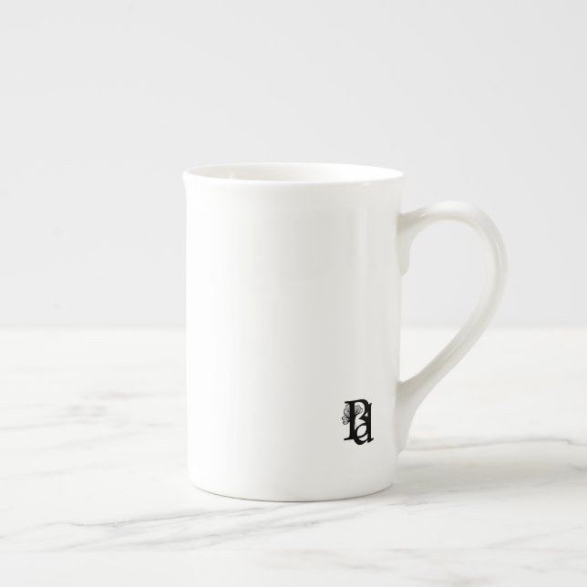 Caneca de Porcelana Arte Abstrata Oceano Azul (Direita)