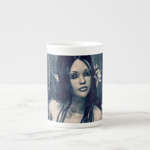 Caneca De Porcelana Arte de Fantasia de Sereia Vintage Foto Antiga