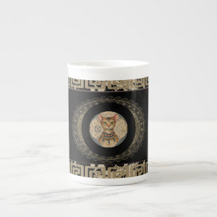 Caneca De Porcelana Arte de Gato Antigo,Vintage,Antigo Padrão Floral