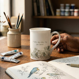 Caneca De Porcelana Arte Deco em Fio de Ouro | Canção Matinal do Parda
