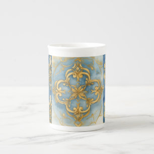 Caneca De Porcelana Arte Digital Dourada, Estilo Vintage, Mug