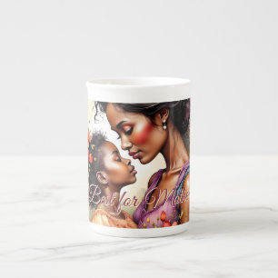 Caneca De Porcelana Arte do Dia das Mães em Estilo Aquarela