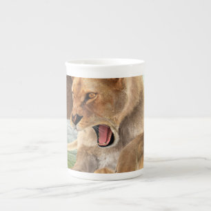 Caneca De Porcelana Arte Dramática de Leoa em Safari de Vida Selvagem