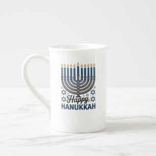 Caneca De Porcelana Arte Elegante Feliz Hanuka-Feriado Judaico