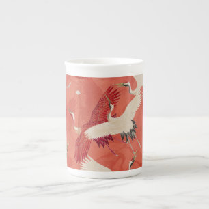 Caneca De Porcelana Arte Japonesa Kimono Cranes Osbone China Mug