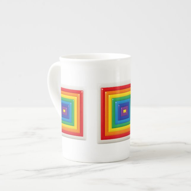 Caneca De Porcelana Arte Pop Geométrica Brilhante (Frente Esquerda)