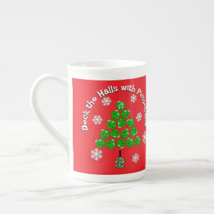 Caneca De Porcelana Árvore de Natal de Pickleball Festa Decorar as Sal