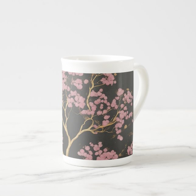 Caneca De Porcelana Árvore do Flor de Cereja (Frente Esquerda)
