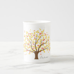 Caneca De Porcelana Árvore do ouro do outono