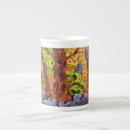 Caneca De Porcelana Árvores Abstratas