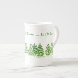 Caneca De Porcelana Árvores De Inverno Manipuladas Que Neve