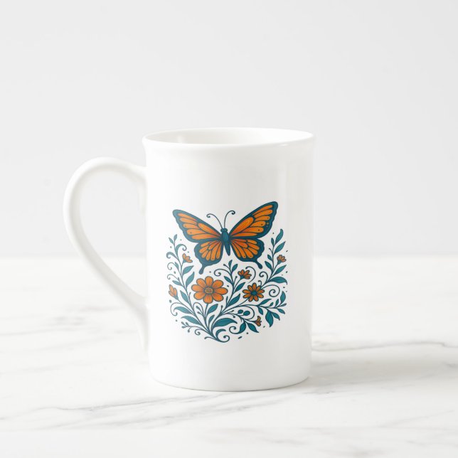 Caneca De Porcelana Asas da Harmonia do Jardim (Esquerda)