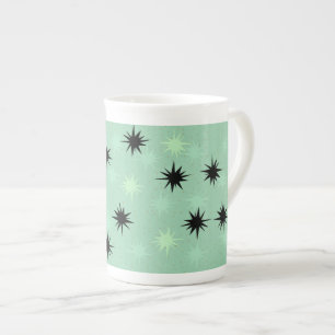 Caneca De Porcelana Atômico Jade e Mint Starbursts Ossam China Mug