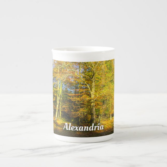 Caneca De Porcelana Autumn Woods & Sunshine - Personalizado (Frente)