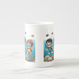 Caneca De Porcelana Aventura Subaquática com Amigos