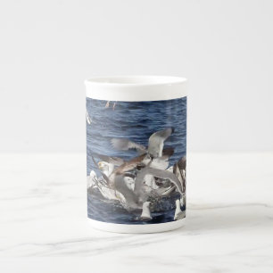 Caneca De Porcelana Aves Marinhas Costeiras Forrageando Enguias de Are