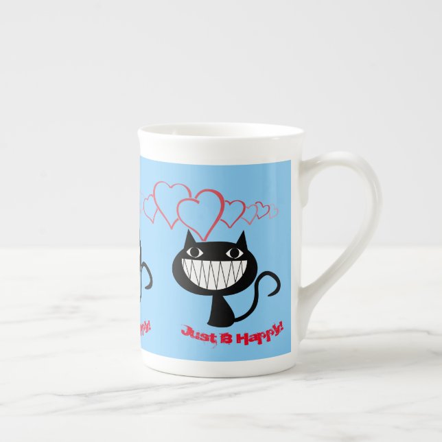 Caneca De Porcelana Azul Céu Claro (Direita)