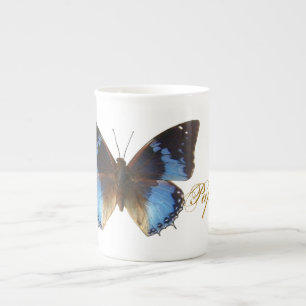 Caneca De Porcelana Azul de Papillon